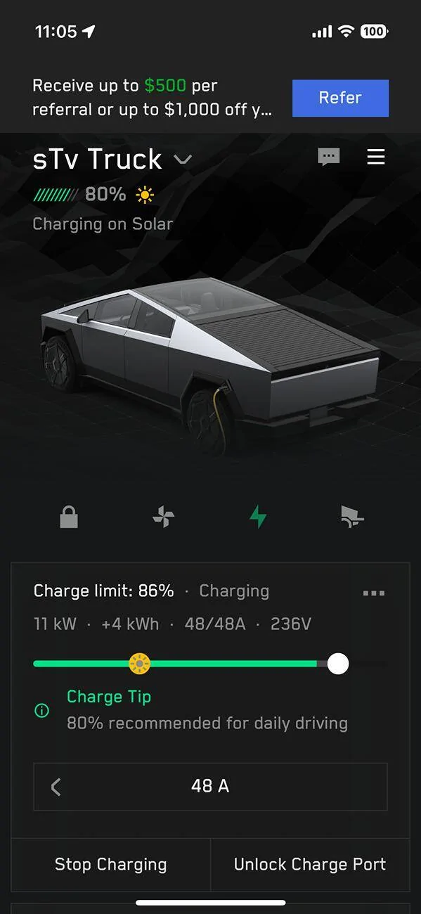 Tesla Cybertruck Charge on Solar now enabled for Cybertruck IMG_6057