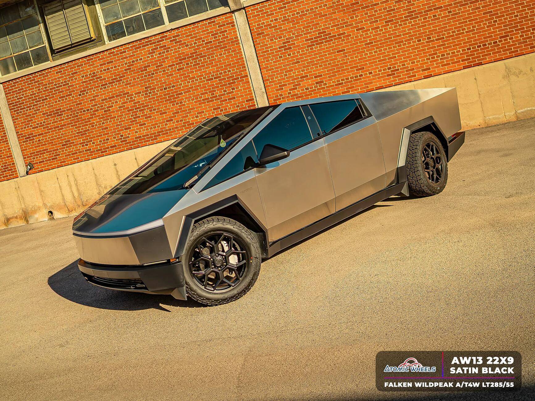 Tesla Cybertruck New: AW13 Atomic Wheels For Cybertruck aw13_22_satinblack_ct_stamp_4-