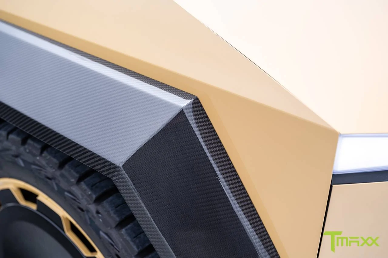 Tesla Cybertruck Custom Cybertruck Build - T Sportline - Wide Body Carbon Fiber / Full Custom Interior / Color PPF & Custom Match Wheels / Big Brake Kit tmaxx-gloss-coffee-crema-tesla-cybertruck-ctm-24-inch-custom-painted-wheels-10