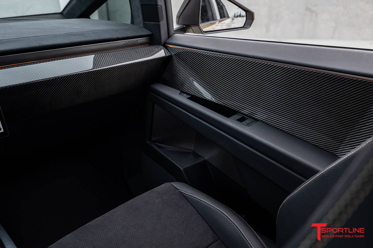 Tesla Cybertruck Custom Cybertruck Build - T Sportline - Wide Body Carbon Fiber / Full Custom Interior / Color PPF & Custom Match Wheels / Big Brake Kit tmaxx-gloss-coffee-crema-tesla-cybertruck-ferrari-black-leather-monza-suede-upgrade-04