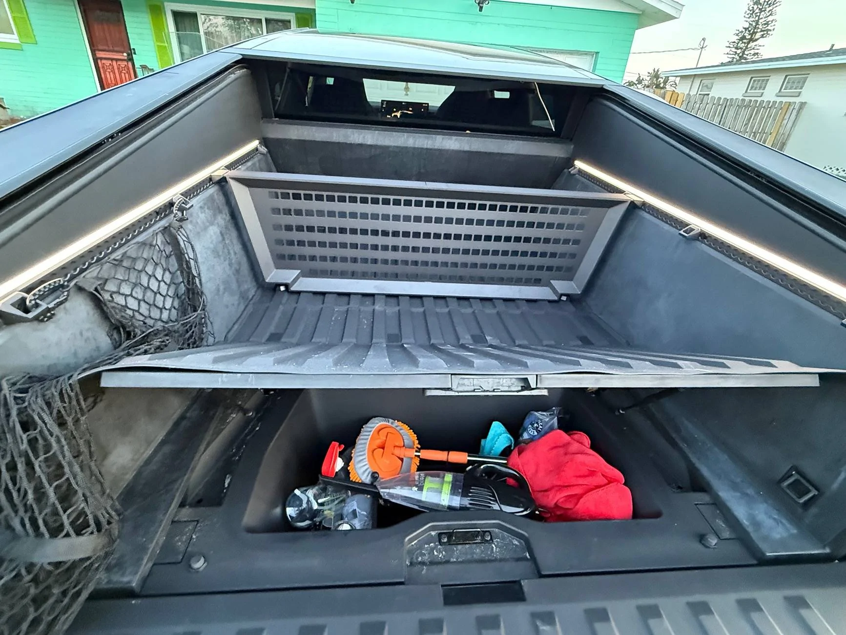 Tesla Cybertruck Installed Cybertruck bed, frunk and trunk liner by 3Wliners IMG_3176