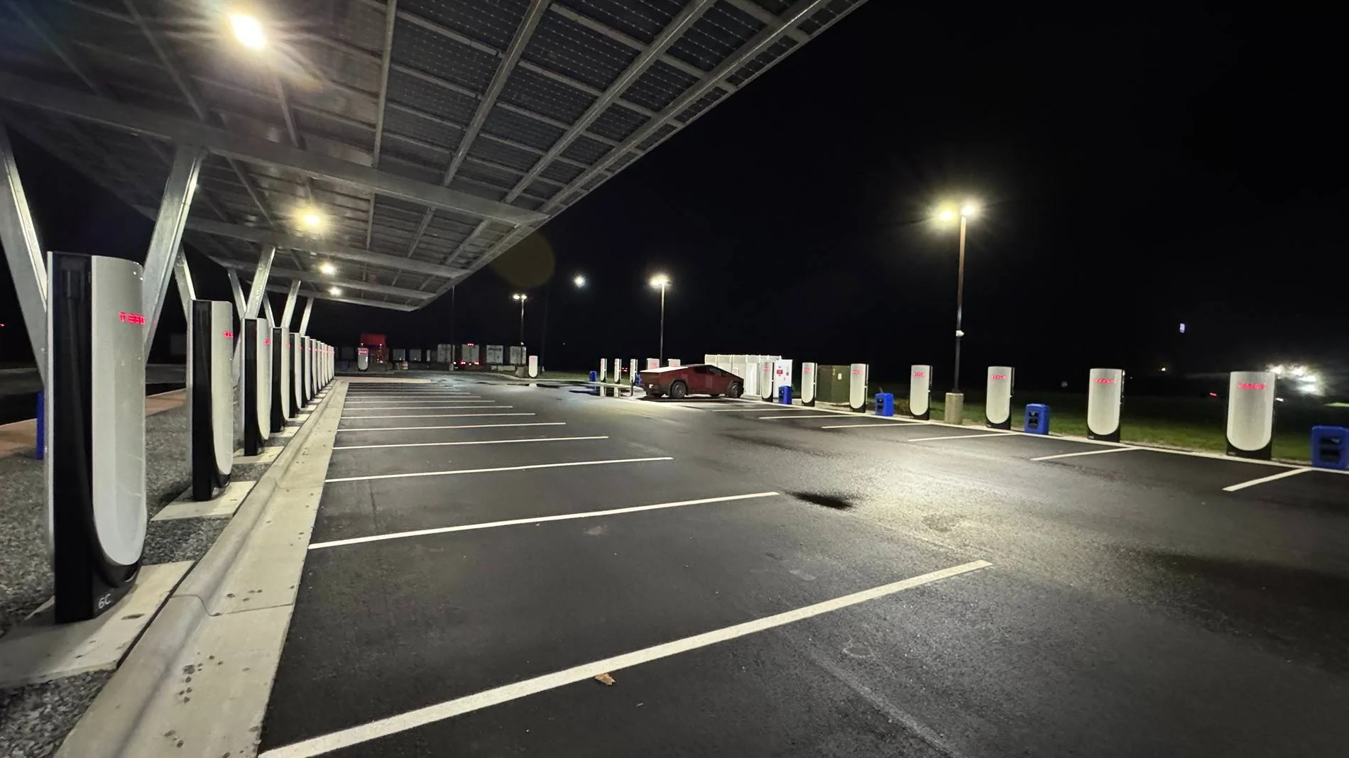 Tesla Cybertruck Cybertruck inspired Supercharger with "CyberCanopy" coming to Roswell, New Mexico IMG_4214