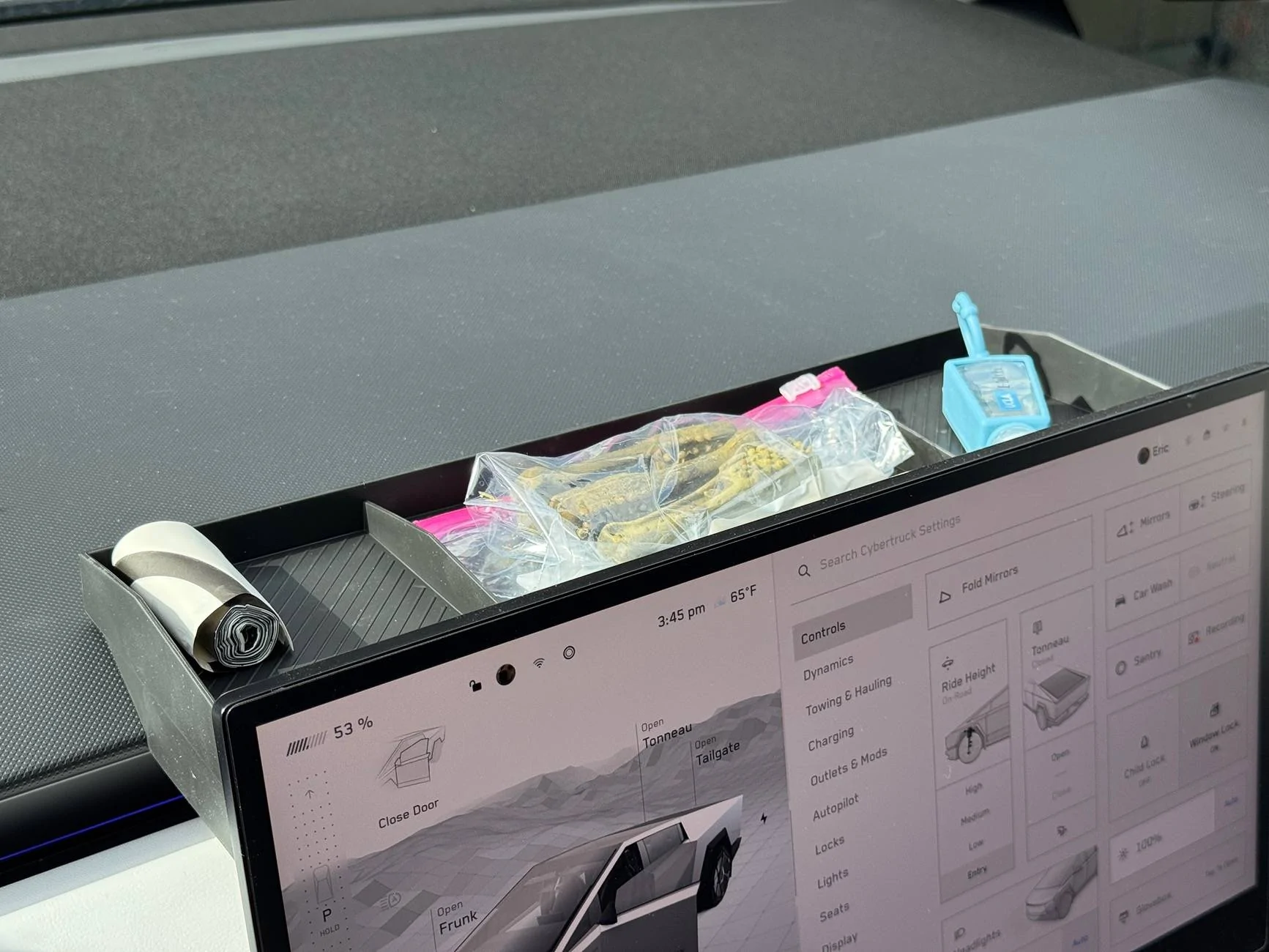 Tesla Cybertruck Basenor Dashboard Hidden Organizer Review IMG_4199