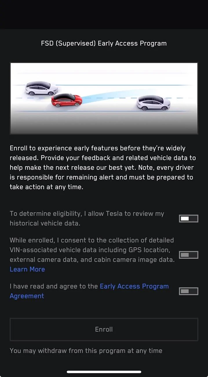 Tesla Cybertruck Invitation in App - FSD (Supervised) Early Access Program -- did you get it? IMG_0863