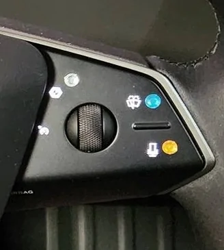 Tesla Cybertruck Marking Cybertruck steering wheel & turn signals w/ color stickers dots 20250328_061856 copy