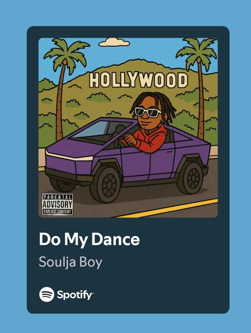 Tesla Cybertruck CT Cartoon Artwork - new Soulja Boy Song IMG_3844