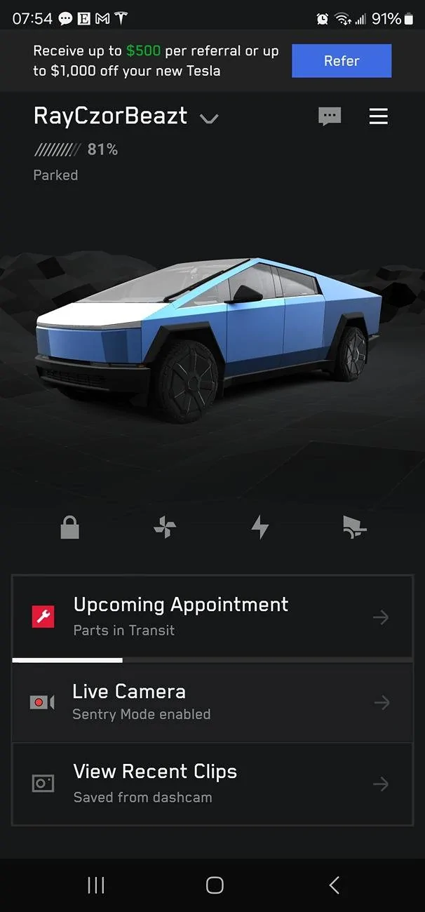 Tesla Cybertruck Android App Version - what's the deal with the releases? Screenshot_20250408_075429_Tesla