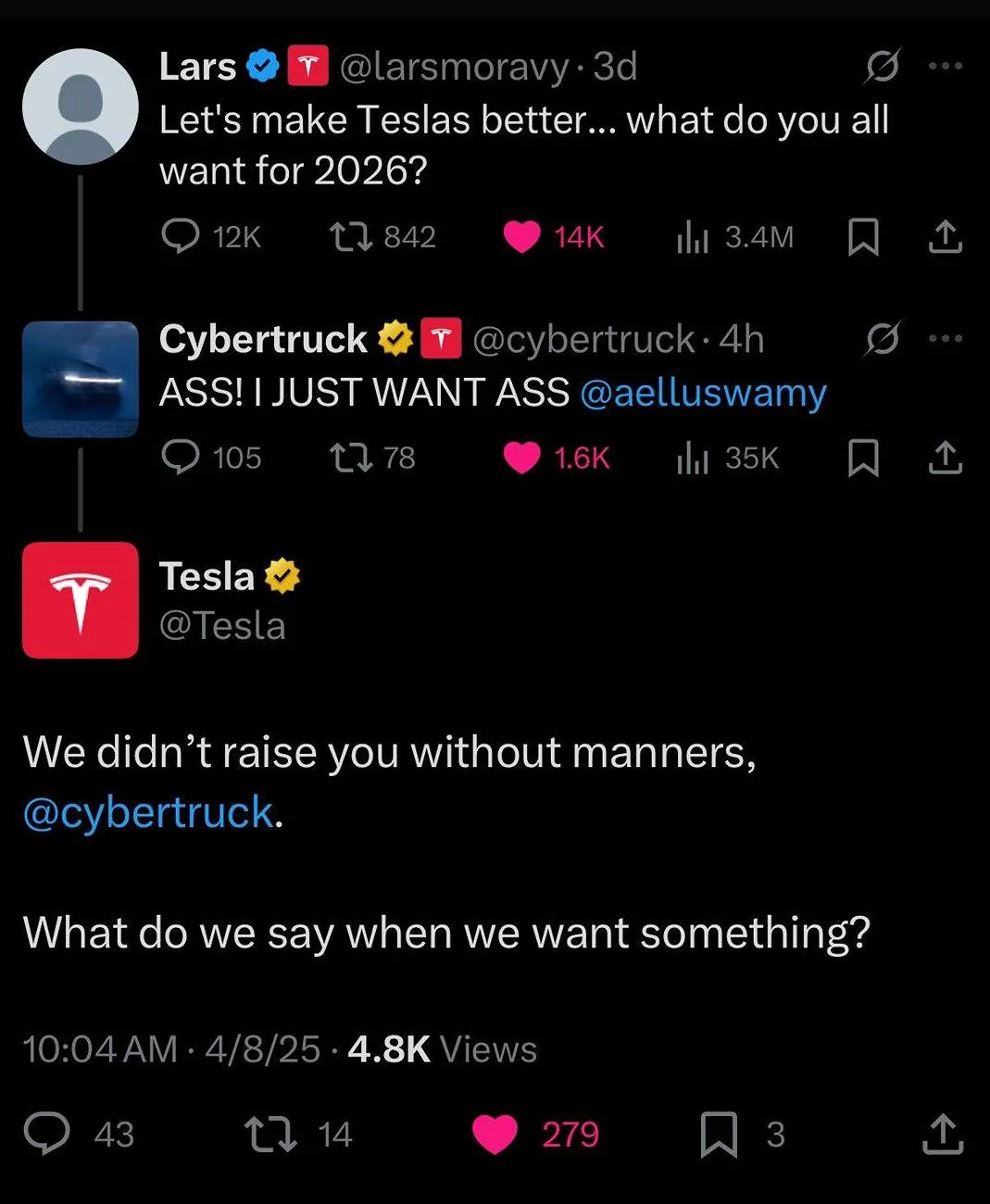 Tesla Cybertruck When are we getting ASS?! 1744147367711-yc