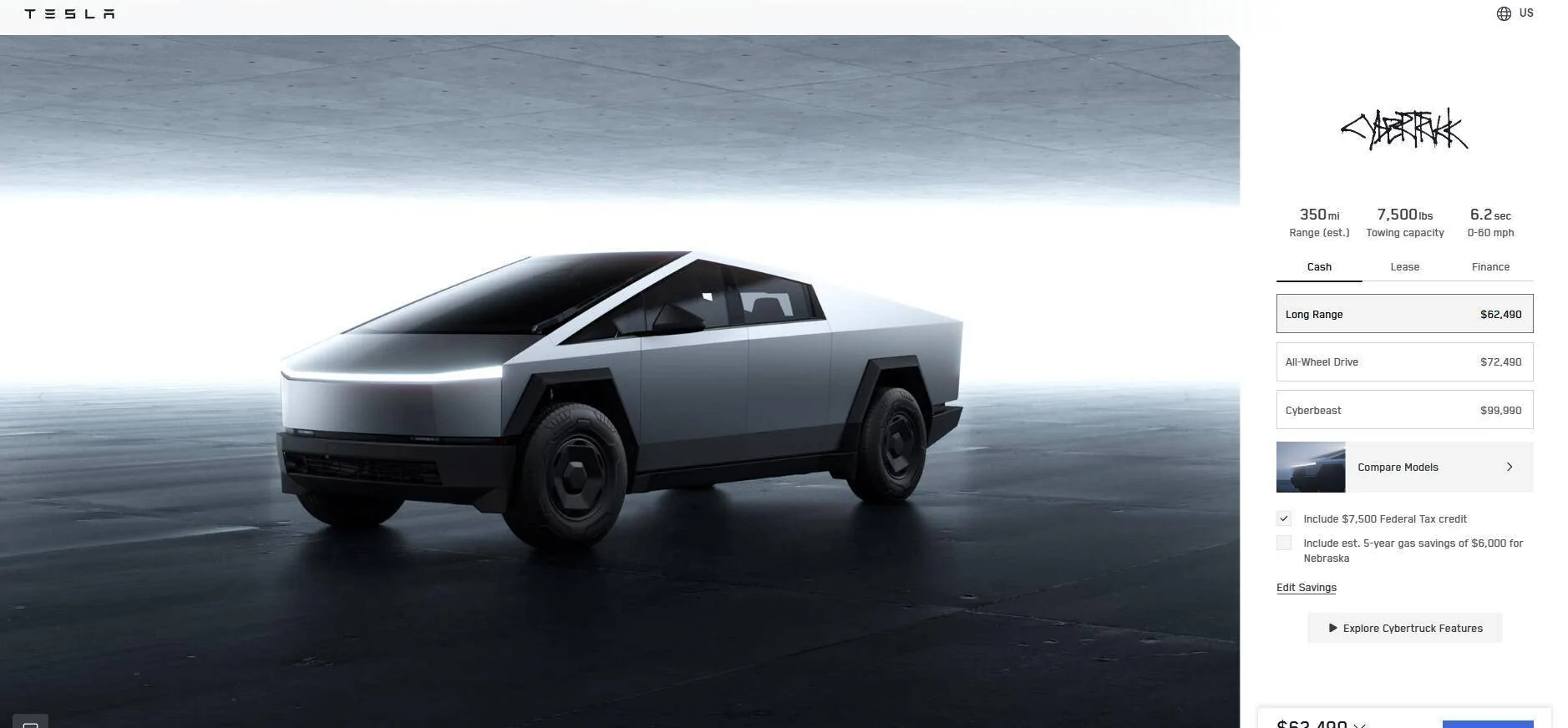 Tesla Cybertruck Long Range RWD Cybertruck launched!  362 miles range w/ soft tonneau ($62,490 w/ tax credit) 1744336046037-pk