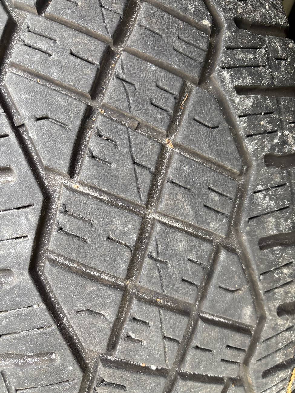 Tesla Cybertruck Tires cracking all around the middle anyone else have this. IMG_5164