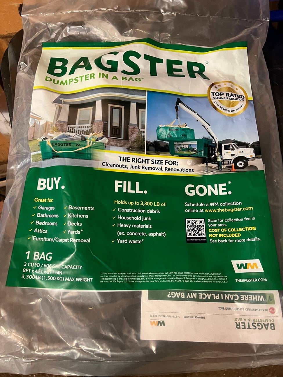 Tesla Cybertruck Heavy Duty Bed Liner - DIY hack using "Bagster - Dumpster in a Bag" bagster_ba