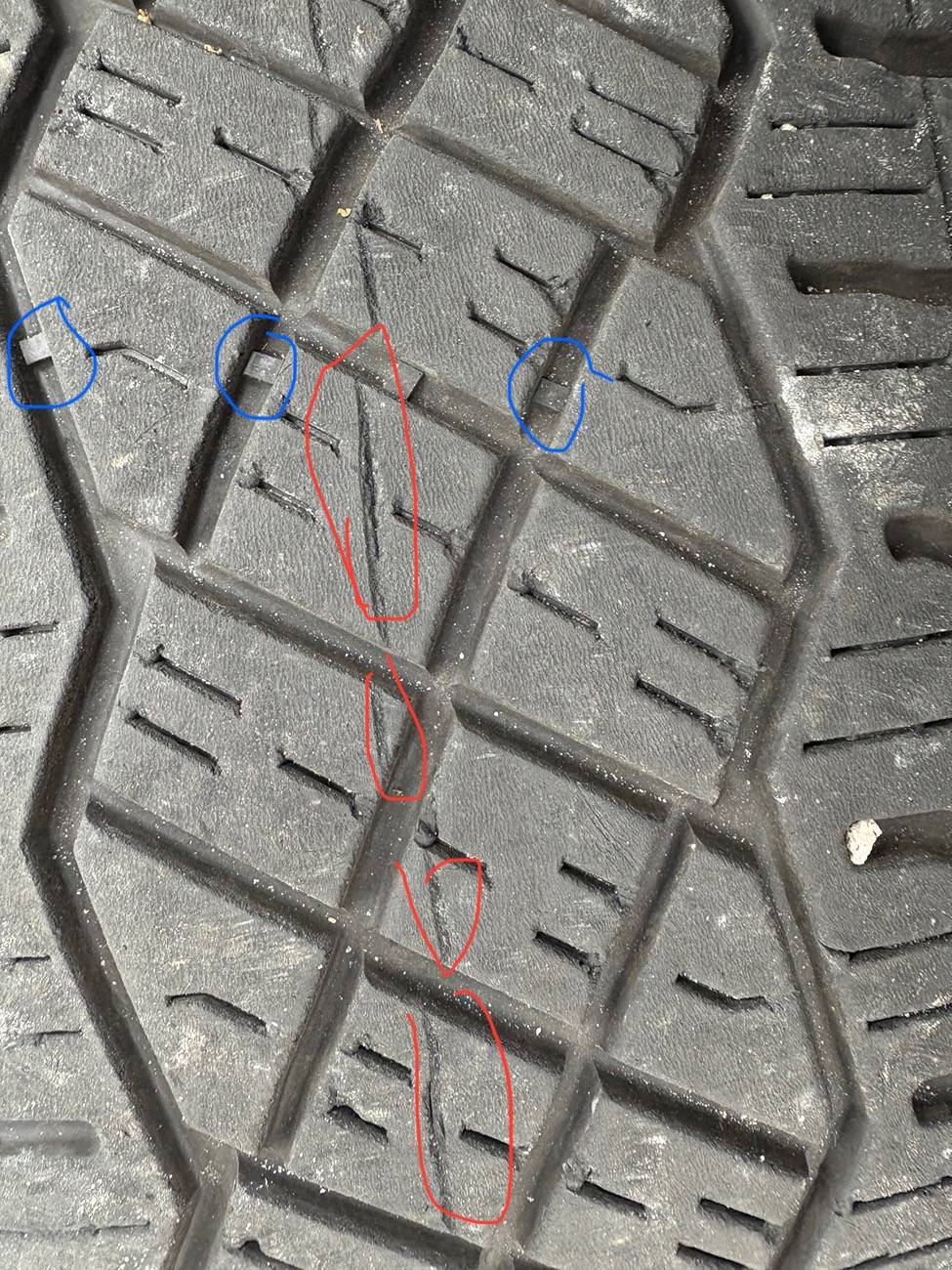 Tesla Cybertruck Tires cracking all around the middle anyone else have this. IMG_4509