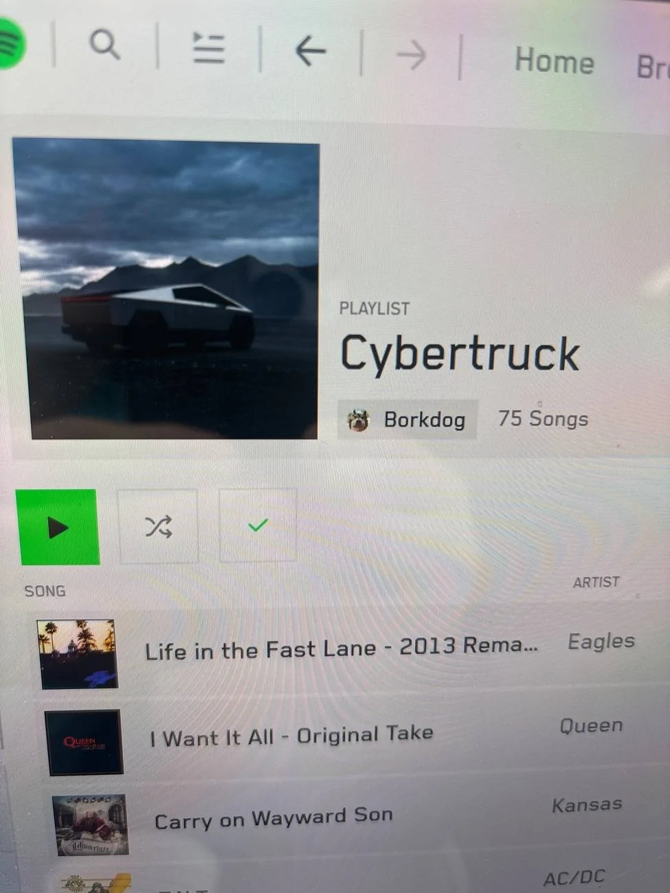 Tesla Cybertruck Music playlist question imag