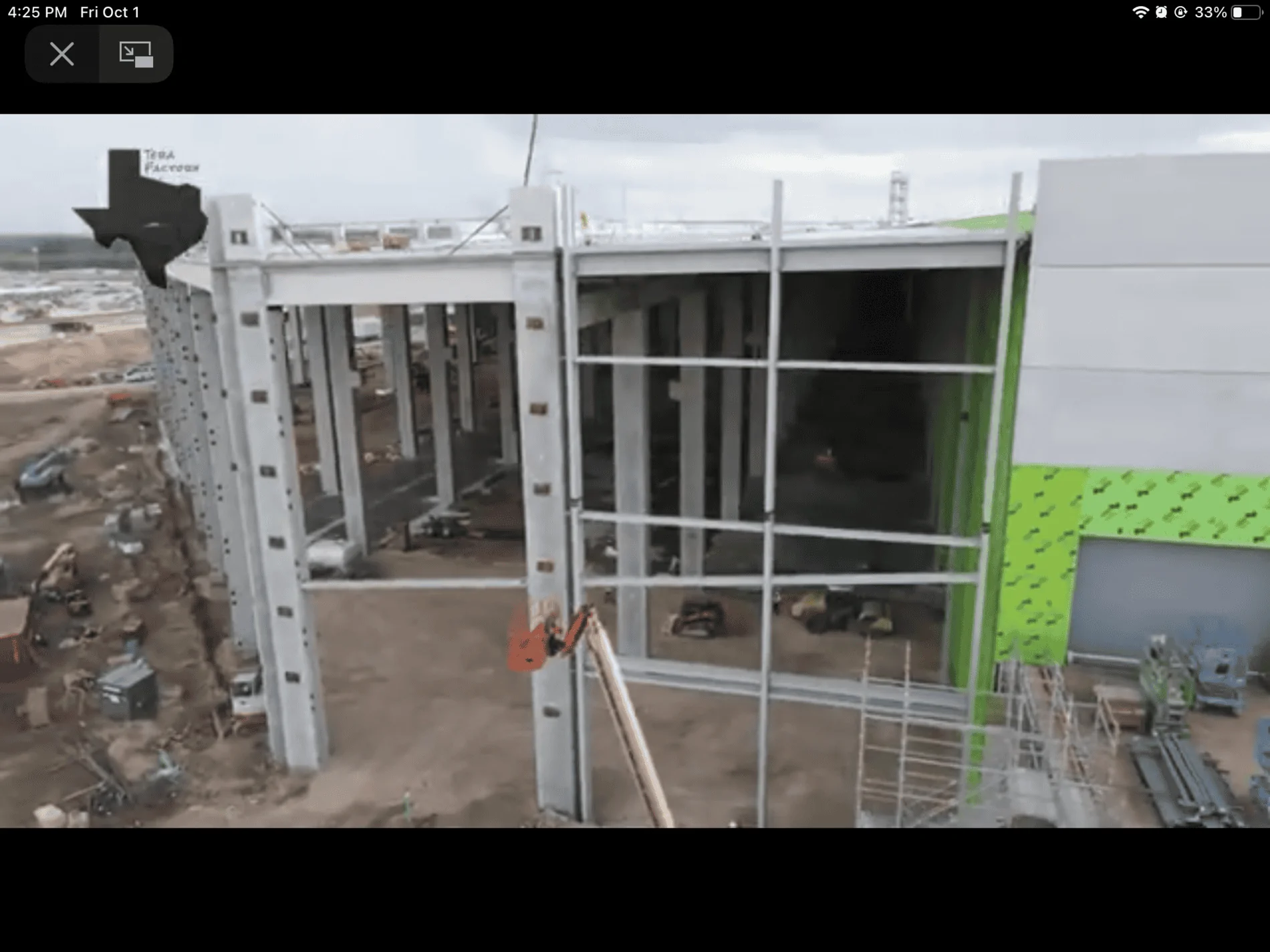 Tesla Cybertruck Giant Cybertruck silhouette starting to appear on GigaTexas factory facade 99020DA5-2D81-4AEE-889B-D0FC5D69D10E