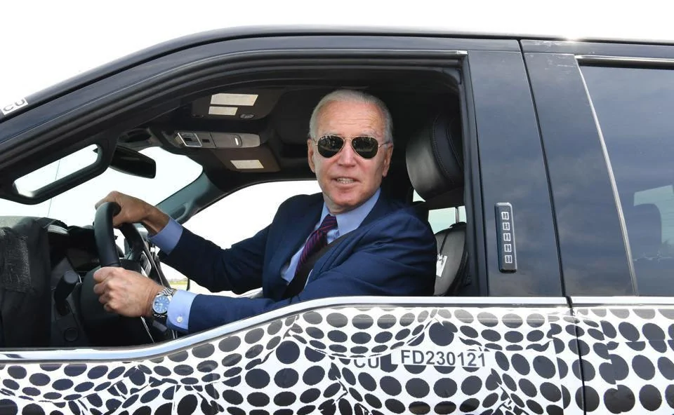 Tesla Cybertruck EV sales have doubled. Is a ‘tidal wave’ coming? biden-ford-f-150-getty