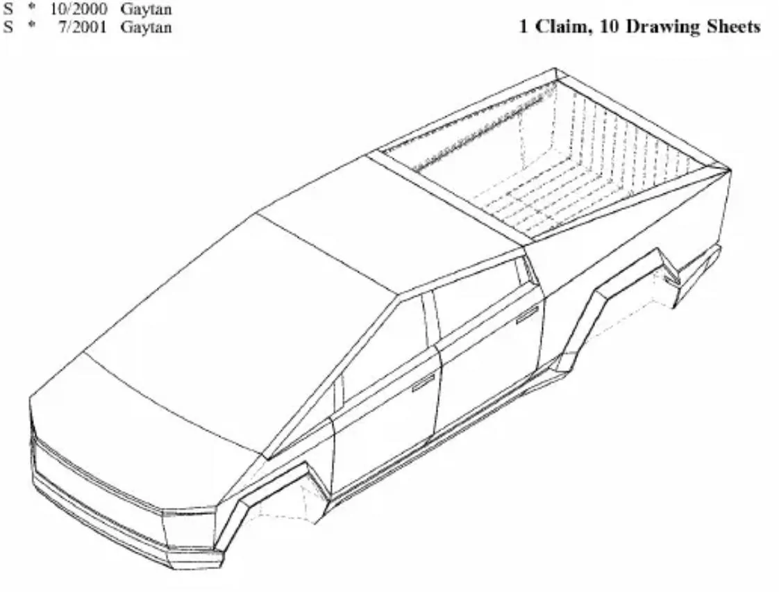 Tesla Cybertruck Patent Images Seem to Match Spy Photos (Maybe old?) 1634677026032