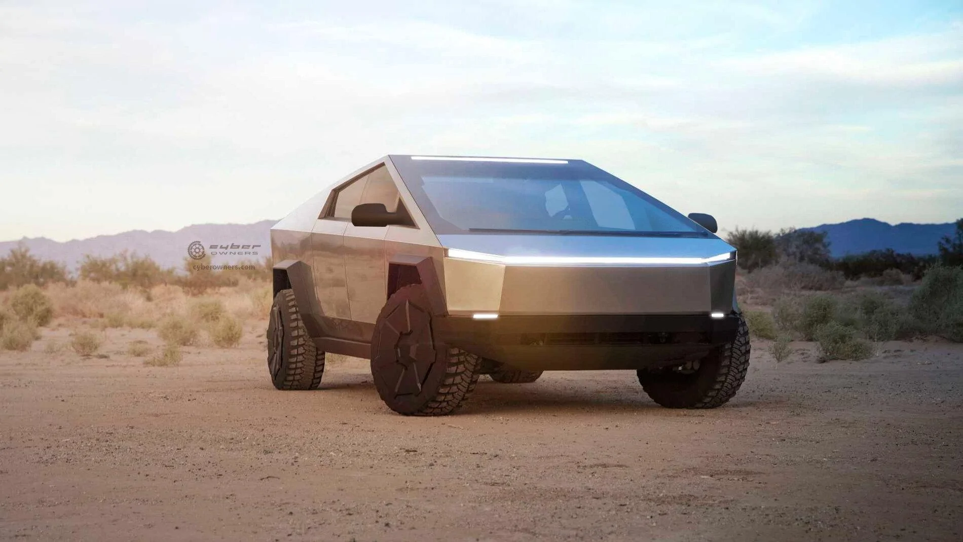 Tesla Cybertruck 📸 Cybertruck spotted with windshield wipers, side mirrors, wheel aero covers removed, staggered wheels/tires! cybertruck-alpha2