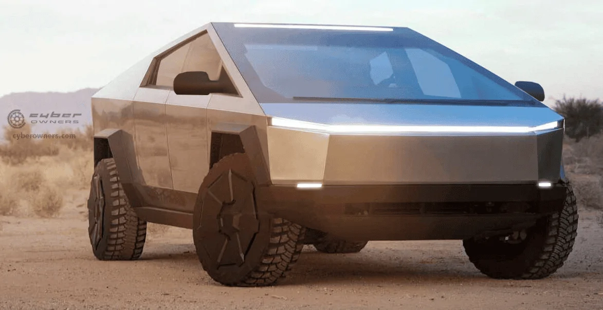Tesla Cybertruck 📸 Cybertruck spotted with windshield wipers, side mirrors, wheel aero covers removed, staggered wheels/tires! 1635185861470