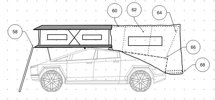 Tesla Cybertruck Another bed-mounted RV concept 1636211613625