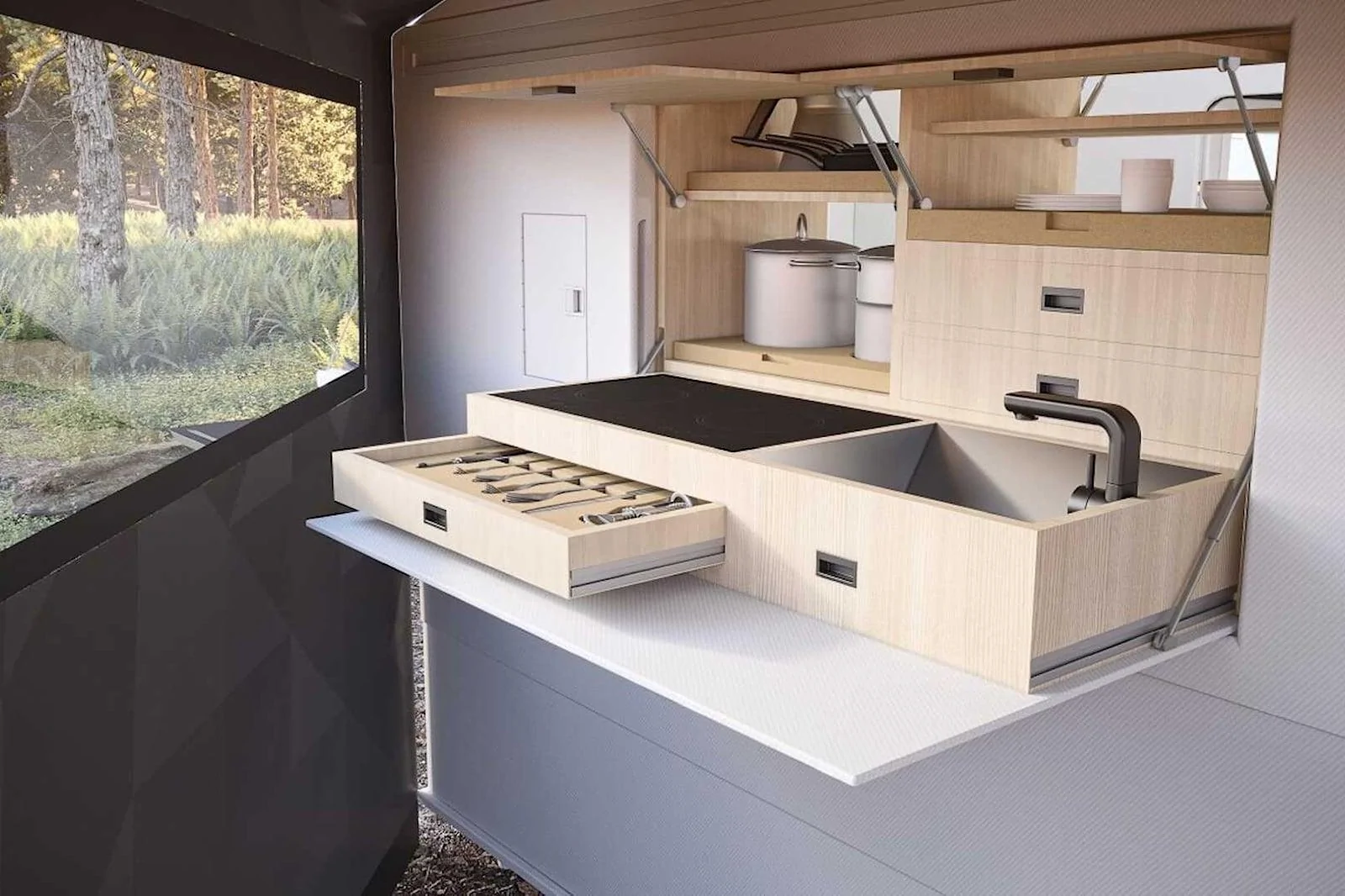 Tesla Cybertruck Luxury Camper accessory by Form Camper designed to fit Tesla Cybertruck 916646