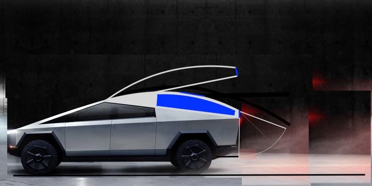 Tesla Cybertruck Sensible alternative to CyberLandr and FORM CT short curve 6'11%22 Midgate & Whaletail Lifted