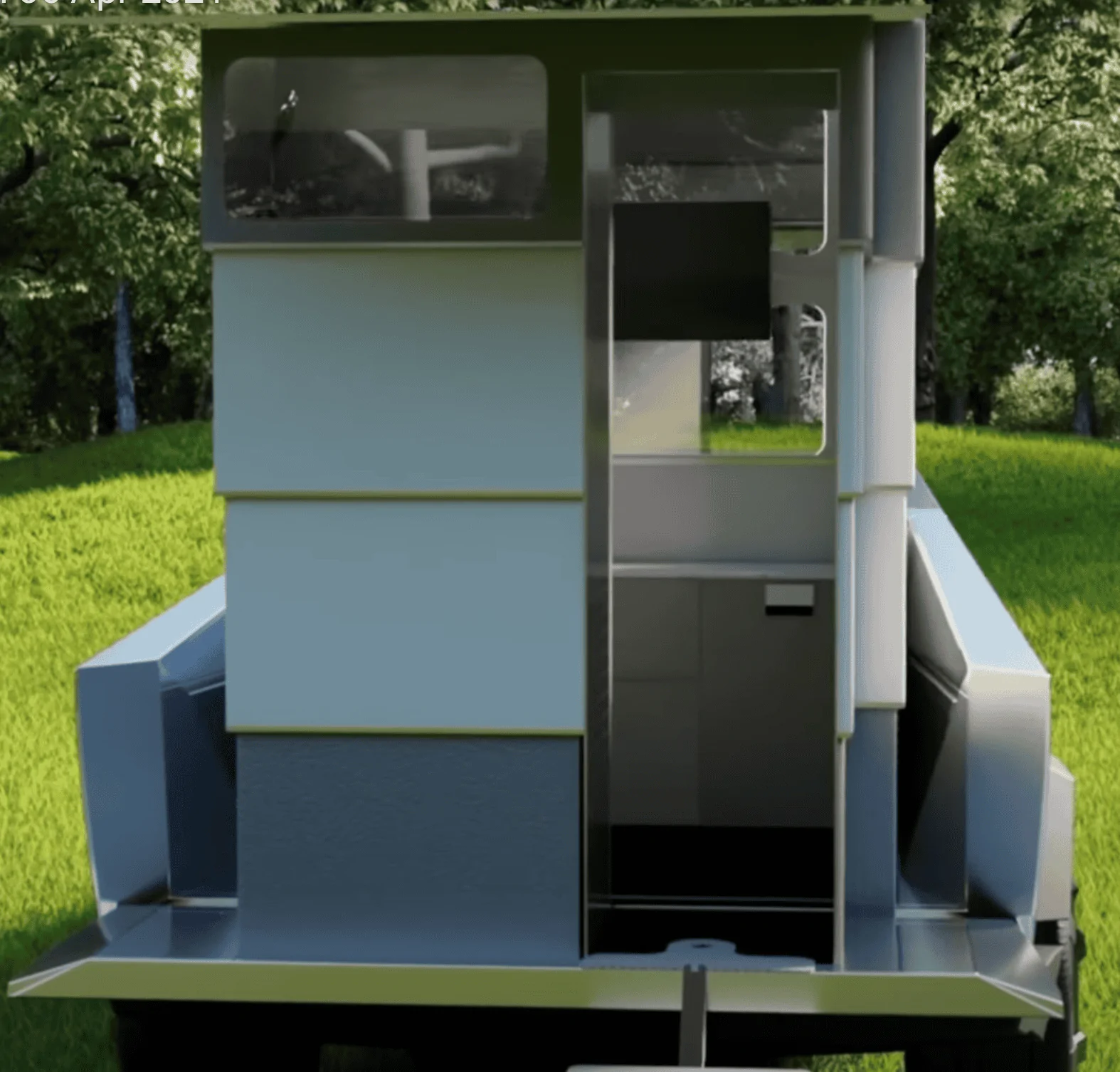 Tesla Cybertruck Biggest flaw in Cyberlandr - bed size Cyberlanr rear profil