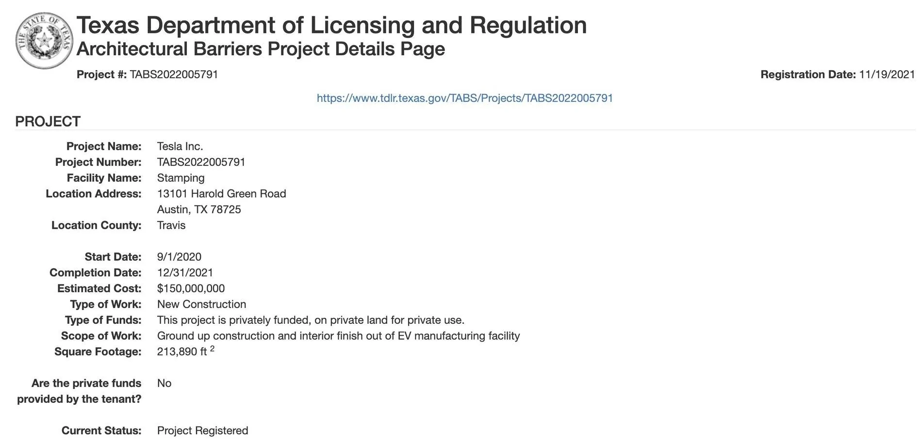 Tesla Cybertruck Gigafactory Texas costs $1 billion according to approval filings by Tesla Screen-Shot-2021-11-22-at-11.41.54-AM