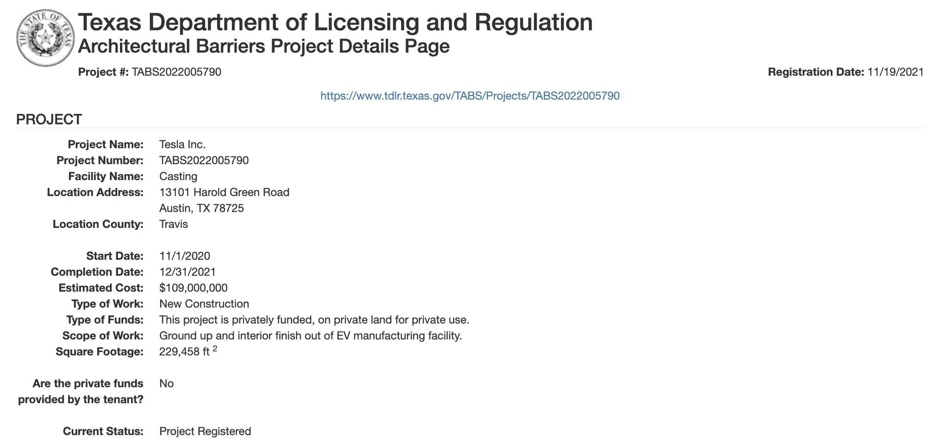Tesla Cybertruck Gigafactory Texas costs $1 billion according to approval filings by Tesla Screen-Shot-2021-11-22-at-11.41.44-AM