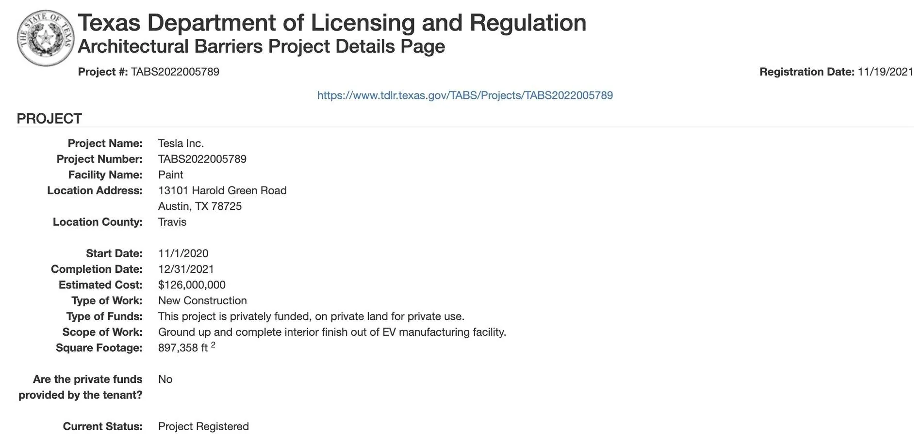 Tesla Cybertruck Gigafactory Texas costs $1 billion according to approval filings by Tesla Screen-Shot-2021-11-22-at-11.41.34-AM