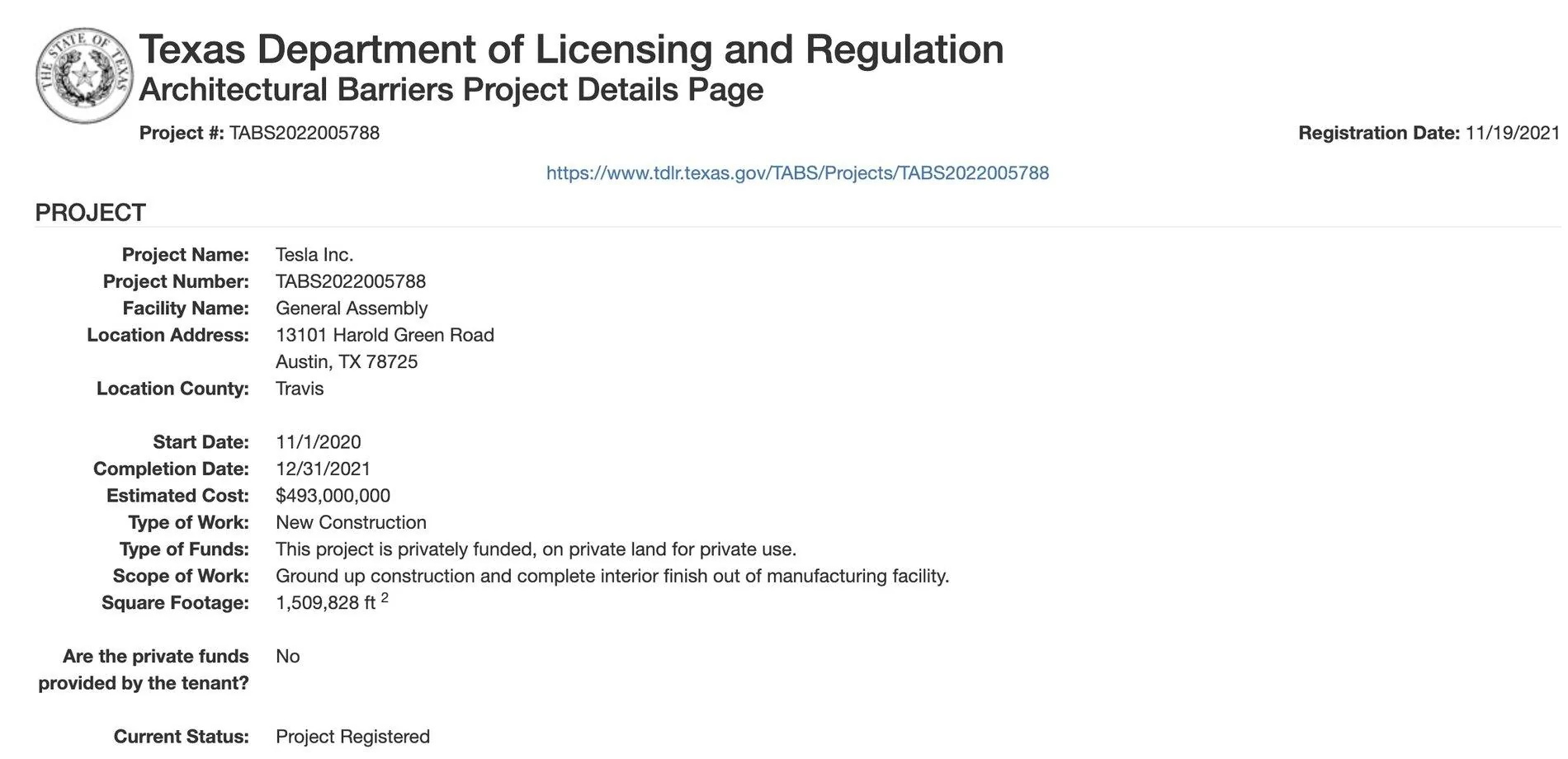 Tesla Cybertruck Gigafactory Texas costs $1 billion according to approval filings by Tesla Screen-Shot-2021-11-22-at-11.41.25-AM