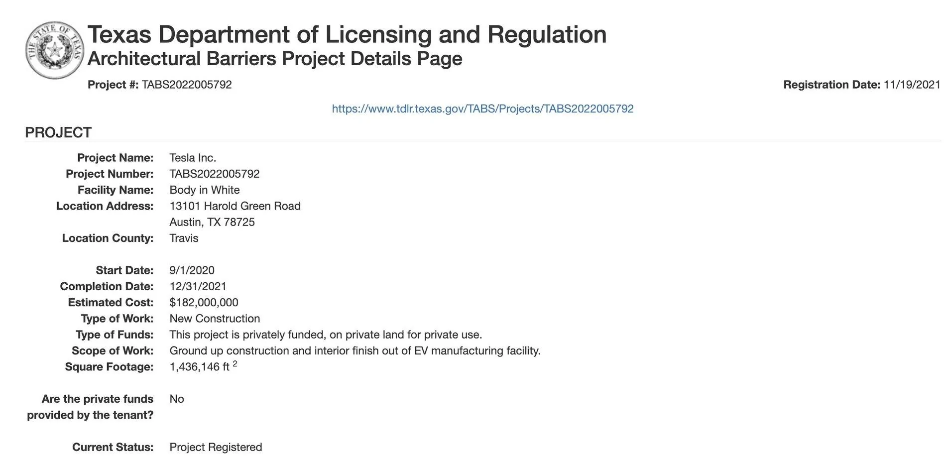 Tesla Cybertruck Gigafactory Texas costs $1 billion according to approval filings by Tesla Screen-Shot-2021-11-22-at-10.45.54-AM