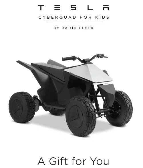 Tesla Cybertruck CyberQuad For Kids shipping today!! Screen Shot 2021-12-02 at 9.32.38 AM