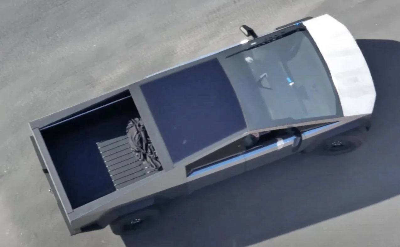 Tesla Cybertruck ? [Update: NOT Production Wiper] New Cybertruck design spied! Shortened front, no door handles, side mirrors, curved windshield glass! [Dec. 10] cybertruck-to