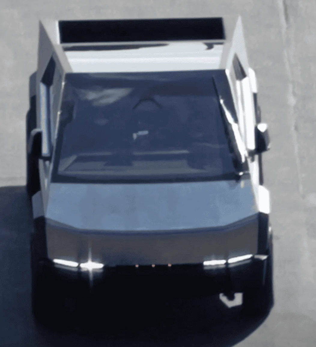 Tesla Cybertruck ? [Update: NOT Production Wiper] New Cybertruck design spied! Shortened front, no door handles, side mirrors, curved windshield glass! [Dec. 10] 1639178309713