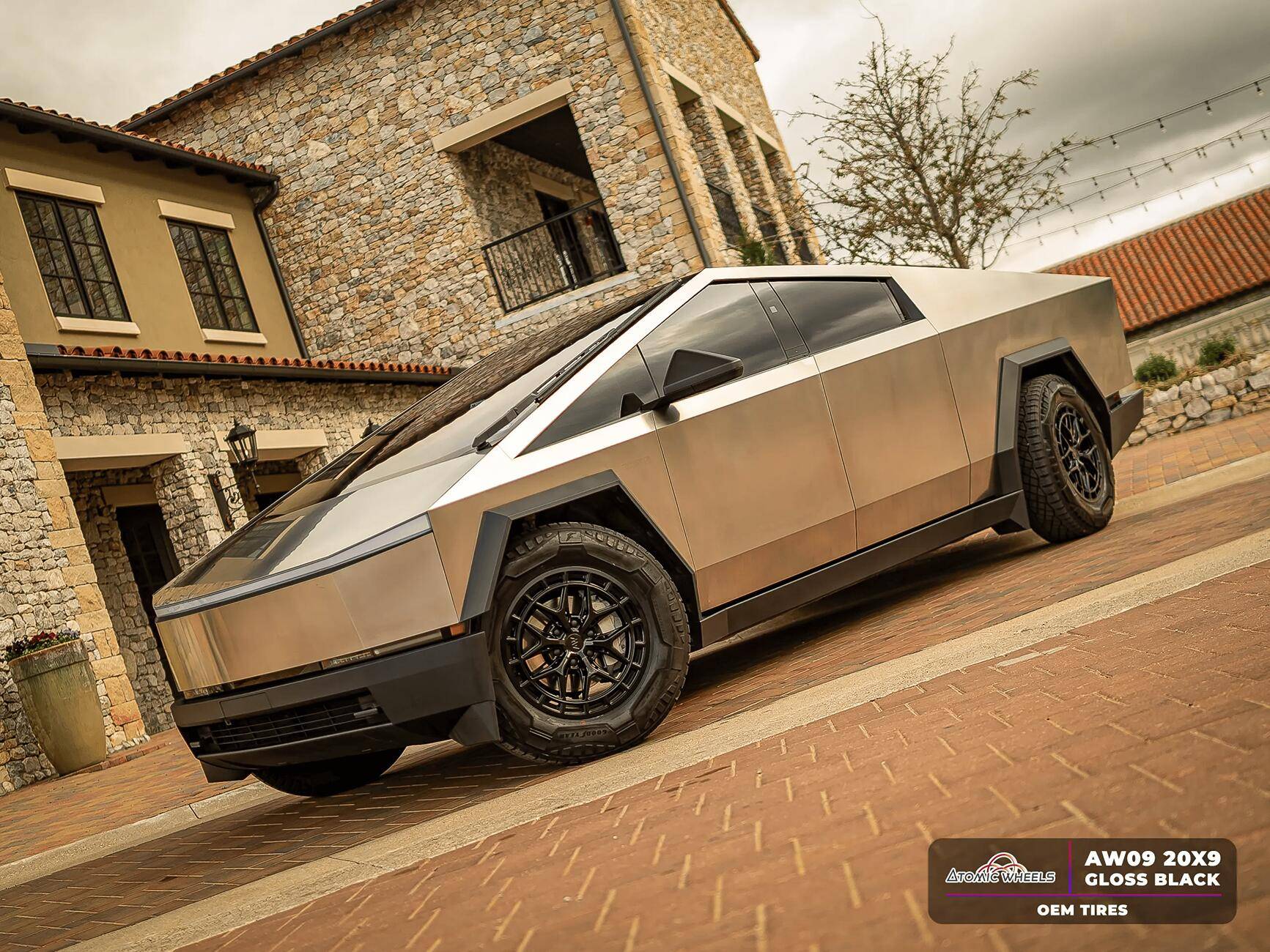 Tesla Cybertruck Fully Forged Atomic Wheels for Tesla Cybetruck AW09_20_GlossBlack_CT_Stamp_8