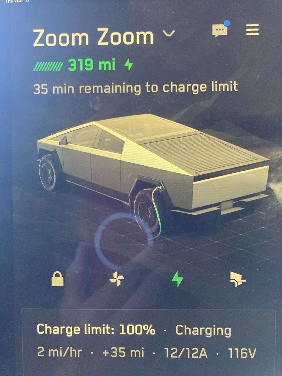 Tesla Cybertruck Looks like my Cybertruck takes a full charges after 4,000 miles IMG_2872