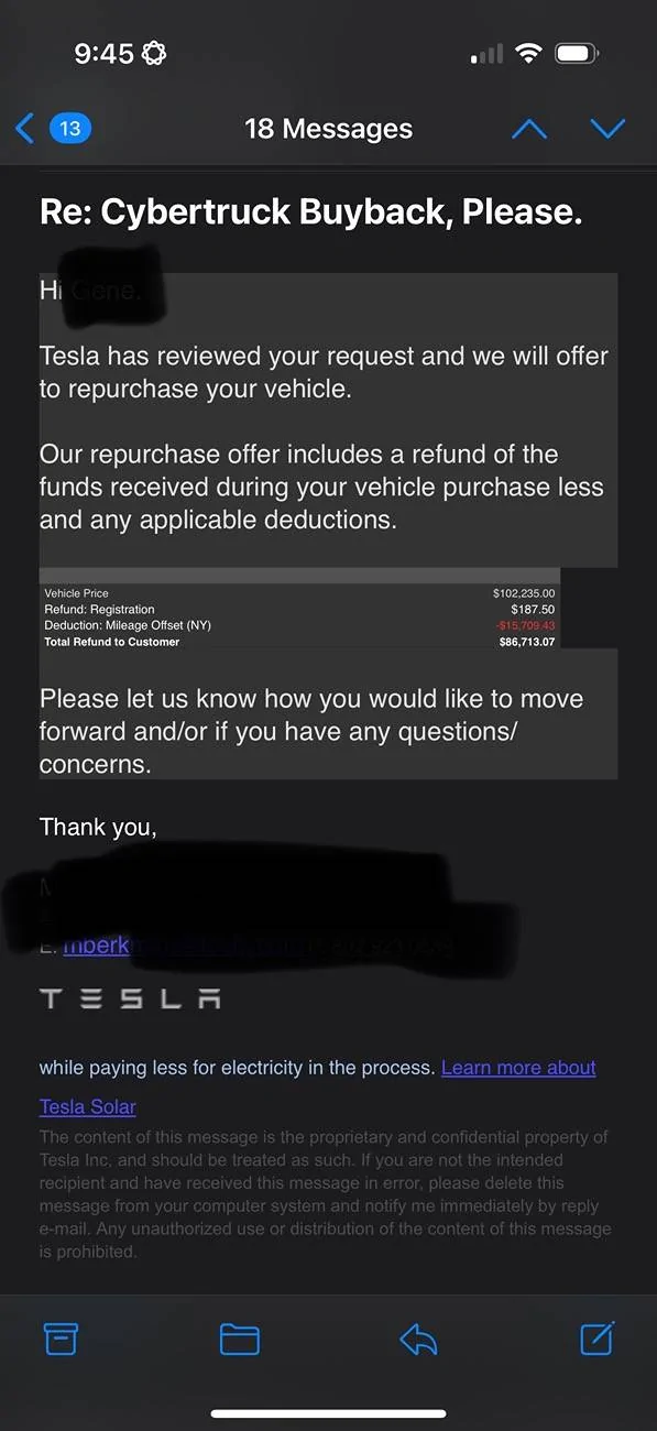 Tesla Cybertruck Tesla bought back my Cybertruck :( IMG_2455