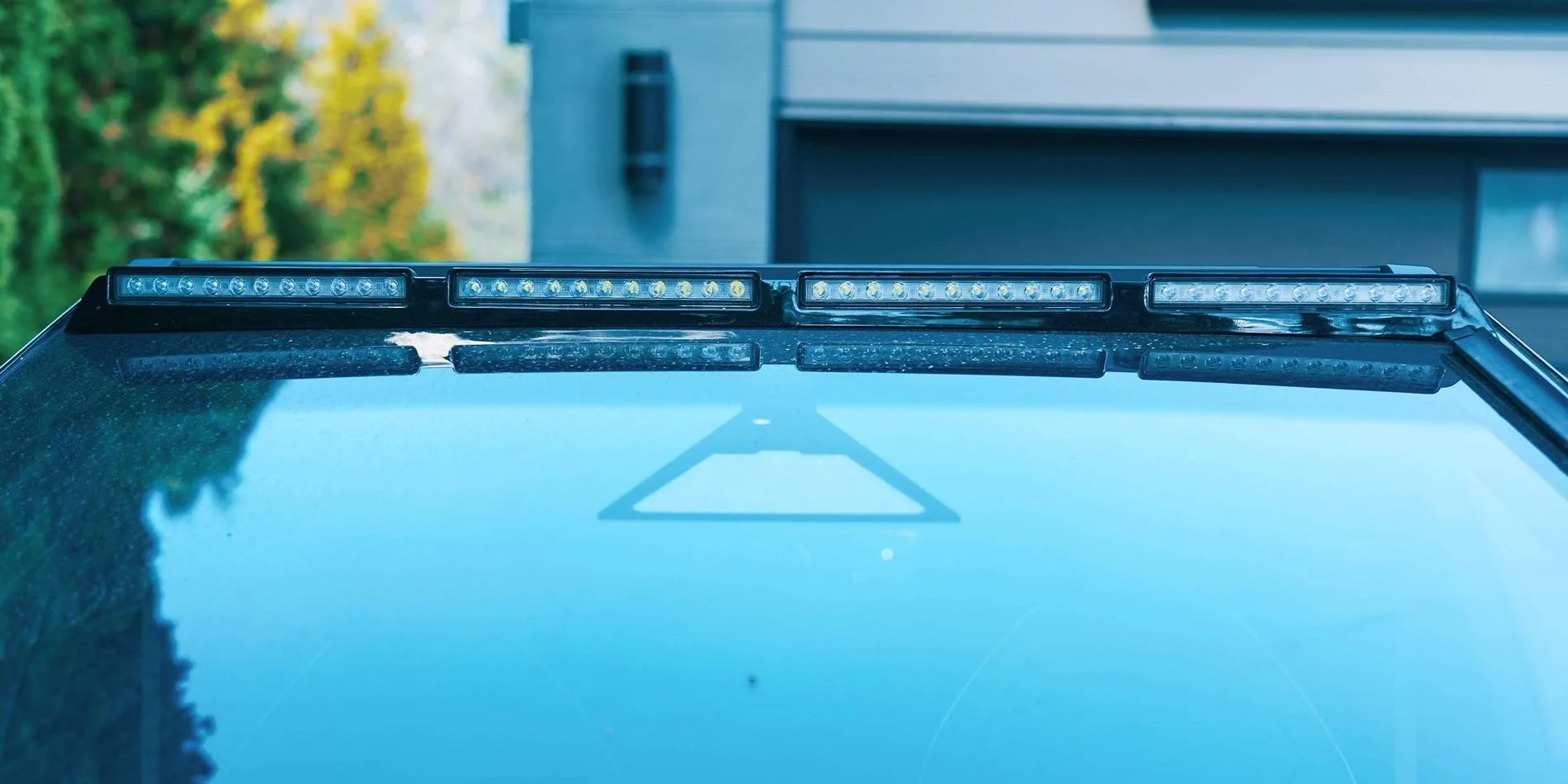 Tesla Cybertruck Installed OEM like Lightbar on the windshield IMG_3391