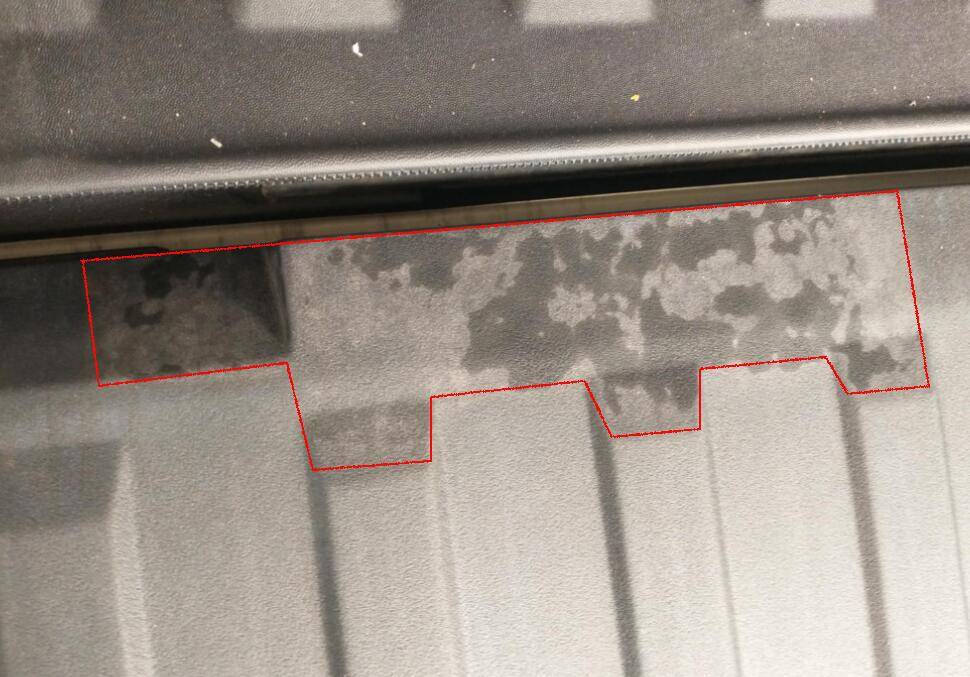 Tesla Cybertruck Vault trim Improvement - VRP Chemical Guys red