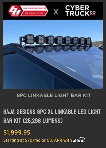 Tesla Cybertruck Recommendations needed for aftermarket CT Lightbar? Screenshot 2025-04-22 at 3.37.48 PM