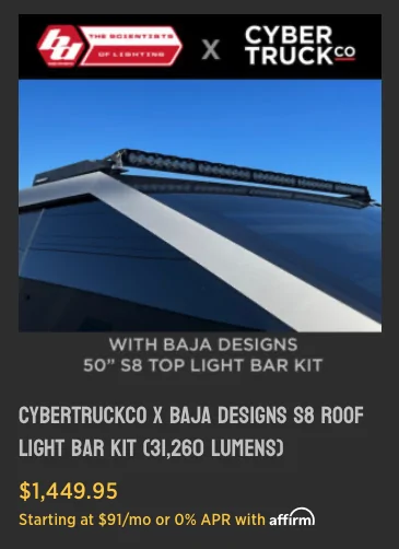 Tesla Cybertruck Recommendations needed for aftermarket CT Lightbar? Screenshot 2025-04-22 at 3.37.28 PM