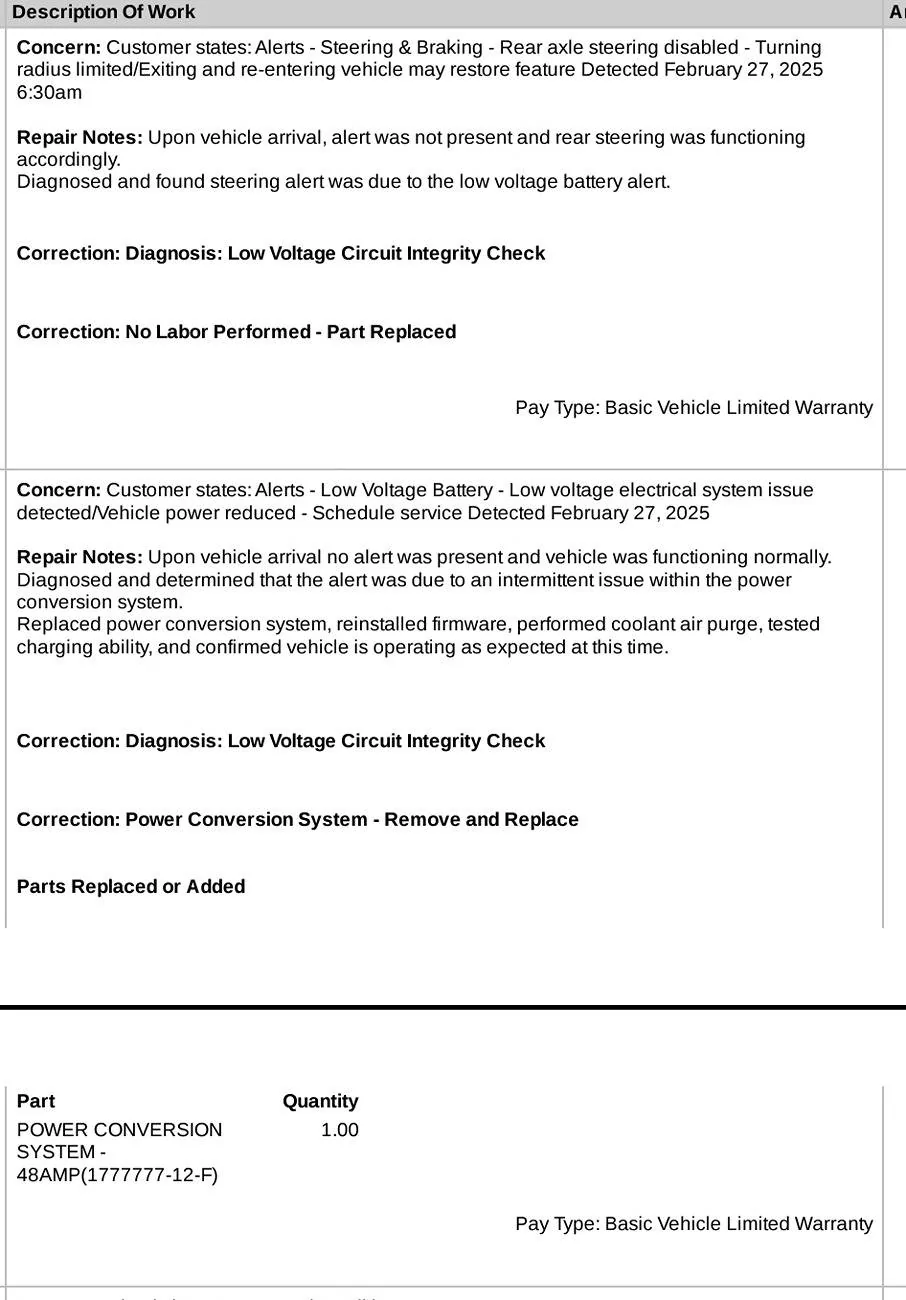 Tesla Cybertruck Low Voltage Electrical System & Rear Axel Steering Disabled Screenshot_20250424_003917_Adobe Acrobat