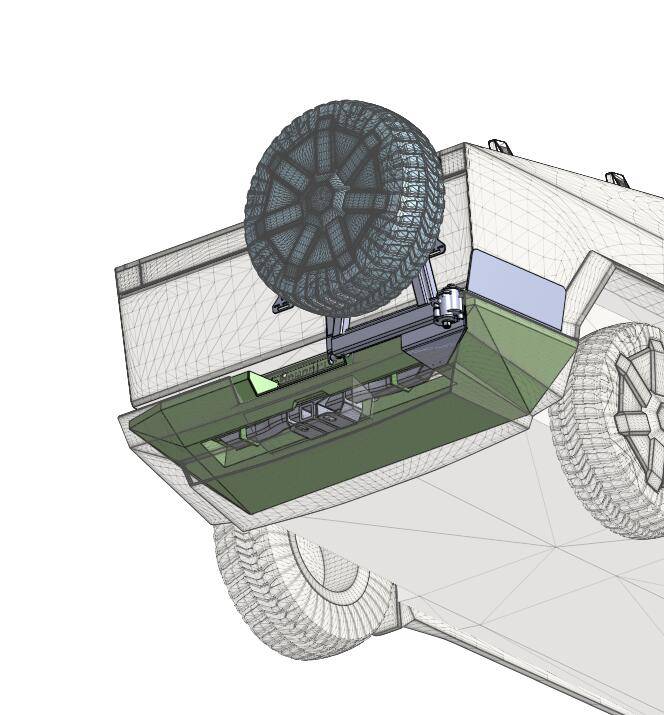 Tesla Cybertruck Any suggestion of tailgate spare tire mount solution?? Unknown