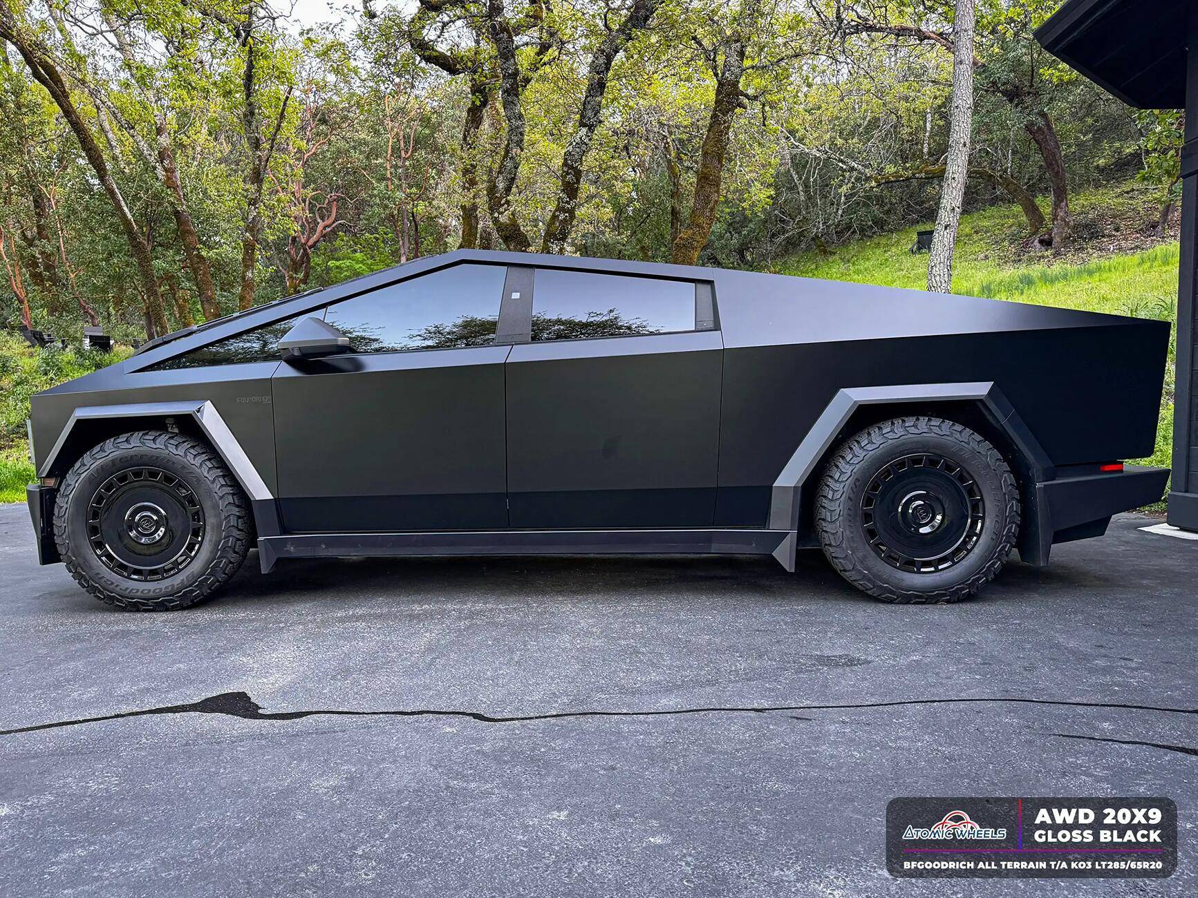 Tesla Cybertruck Atomic Wheels: Style AWD for Cybertruck! 20"-24" Sizes awd_20_glossblack_ct_stamp_1-