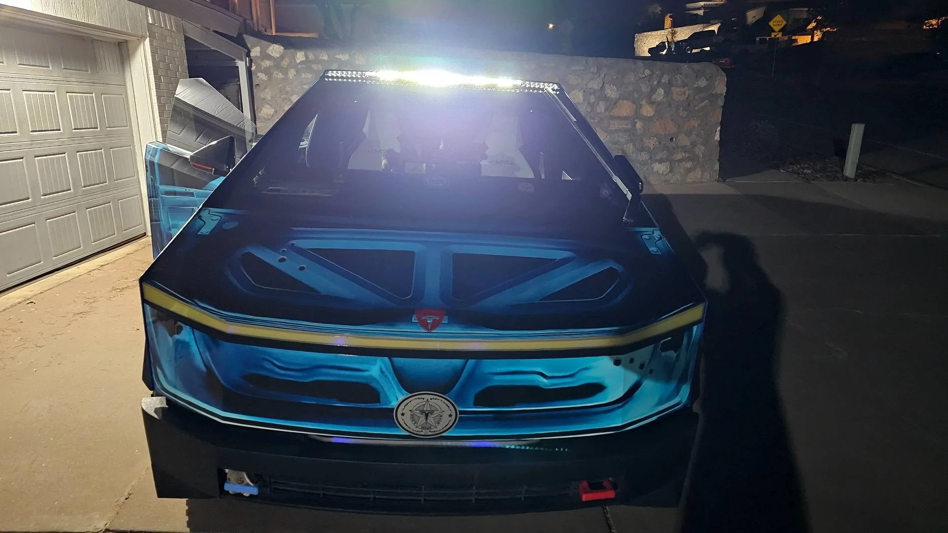 Tesla Cybertruck Tesla light bar not really worth it 🤷🏼‍♂️ 20250429_210423