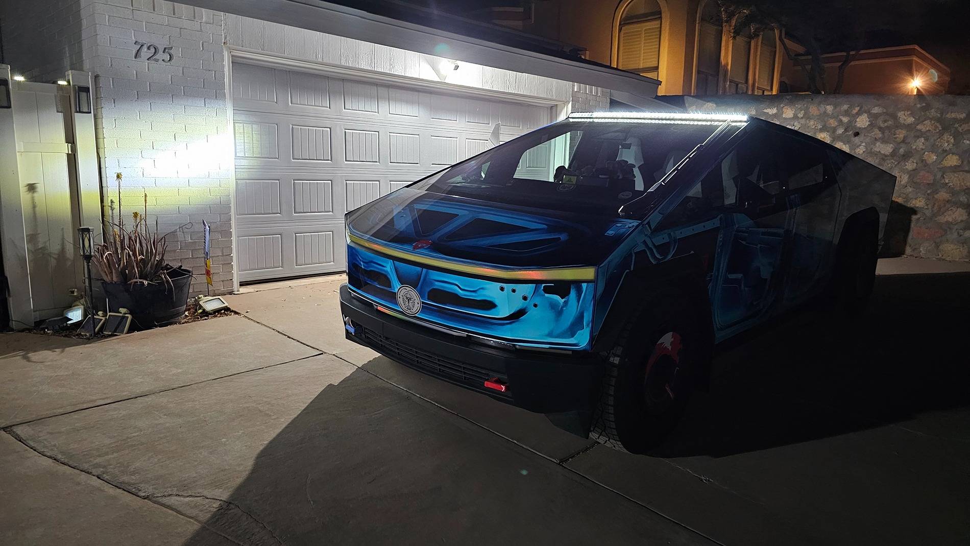 Tesla Cybertruck Tesla light bar not really worth it 🤷🏼‍♂️ 20250429_210344
