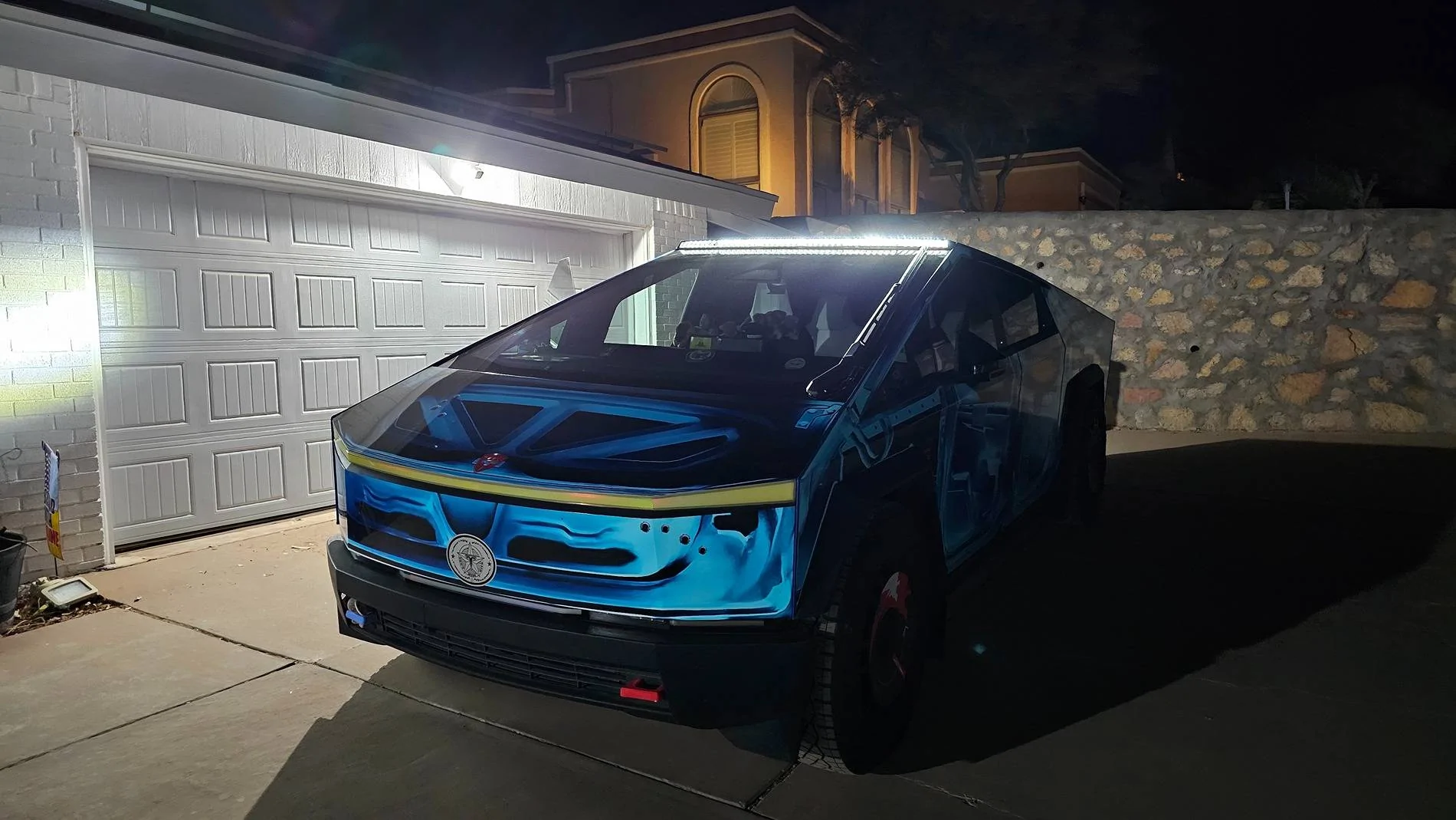 Tesla Cybertruck Tesla light bar not really worth it 🤷🏼‍♂️ 20250429_210335
