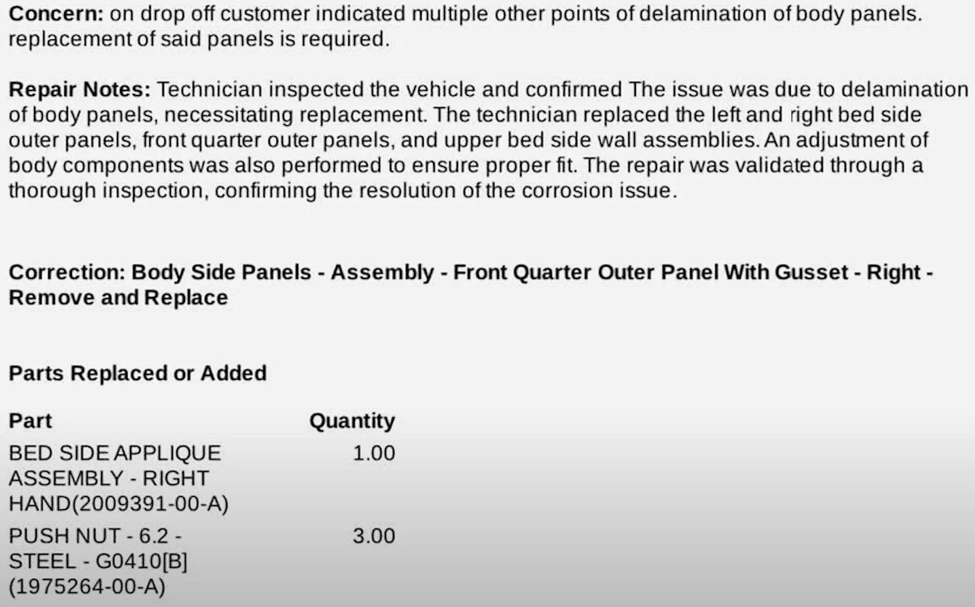 Tesla Cybertruck Tailgate fascia steel loose in center Screenshot 2025-04-30 124821