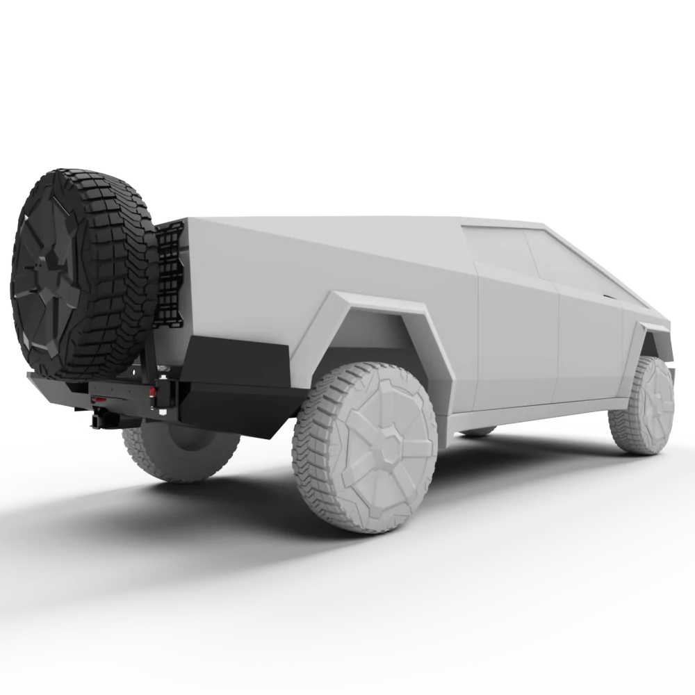 Tesla Cybertruck Any suggestion of tailgate spare tire mount solution?? Rear-bumper-11