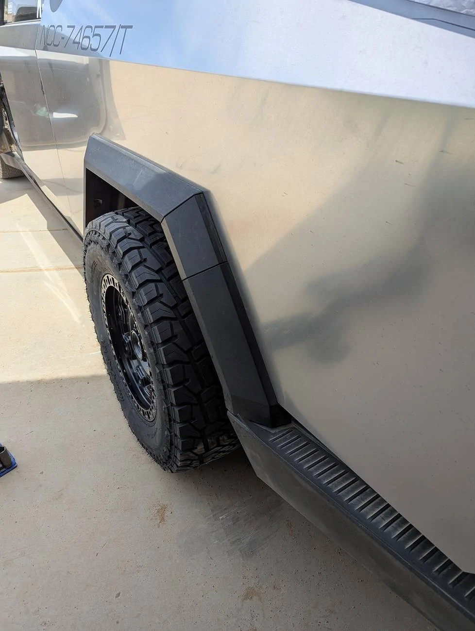 Tesla Cybertruck Method MR707 18" wheels with KO3 tires installed PXL_20250414_193532337